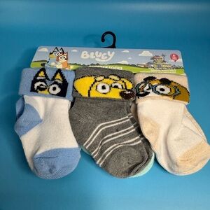 🩵 Bluey Baby Socks Set 👶 0–6 Months | 3 Pairs | New